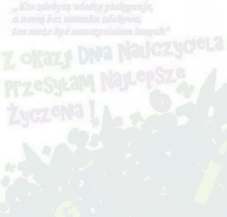 Kartka z literkami i życzeniami dla nauczycieli